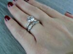 2.21 Ctw Round Cut Solitaire Diamond Engagement Ring Bridal Set In 14k Gold Plated