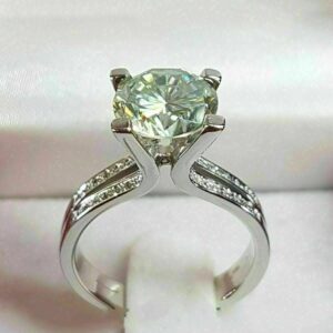2.50 Ctw Excellent Cut Round Diamond Split Shank Engagement Ring 14k Gold Plated