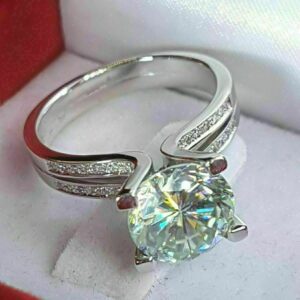 2.50 Ctw Excellent Cut Round Diamond Split Shank Engagement Ring 14k Gold Plated