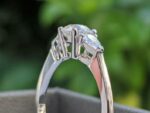 3-Stone Engagement Ring In 2.34 Ctw Solitaire Round Cut & Pear Cut Diamond Ring 925 Silver