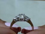 3-Stone Engagement Ring In 2.34 Ctw Solitaire Round Cut & Pear Cut Diamond Ring 925 Silver
