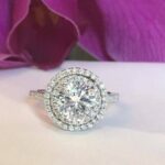 2.16 Ctw Round Cut Diamond Double Halo Wedding Engagement Ring 14k White Gold