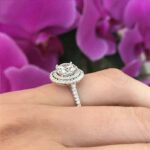 2.16 Ctw Round Cut Diamond Double Halo Wedding Engagement Ring 14k White Gold