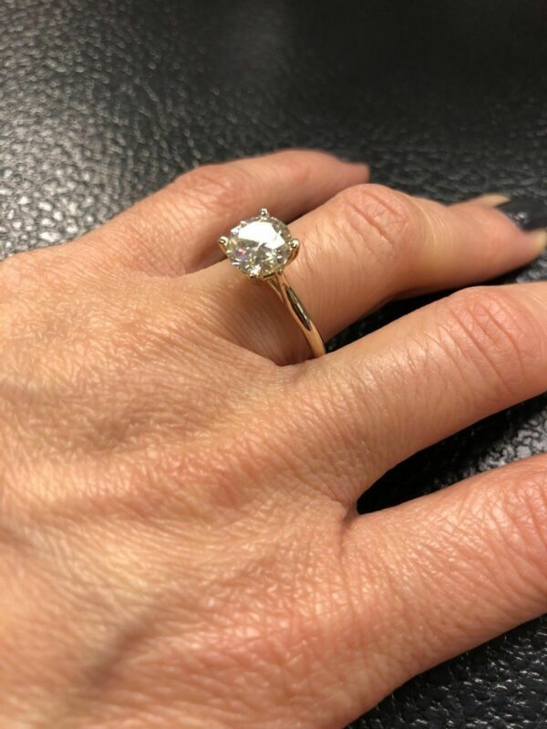 8mm Brilliant Cut 2.CT Round Diamond Solitaire Engagement Ring 14k  Yellow Gold Over