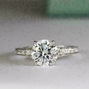 3.00 Carat Solitaire Round VVS1 Diamond Gift Engagement Ring Solid 14k White Gold