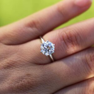3.00 CT Solitaire 6-Prong Brilliant Cut Diamond Best Engagement Ring 14k White Gold Over