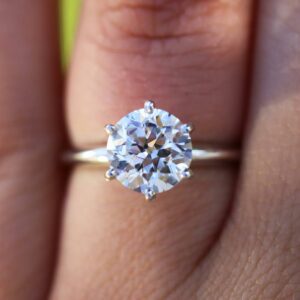 3.00 CT Solitaire 6-Prong Brilliant Cut Diamond Best Engagement Ring 14k White Gold Over