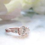 Three-Stone 3.17 Ctw Solitaire Oval Cut & Round Cut Diamond Infinity Engagement Ring 14k Rose Gold