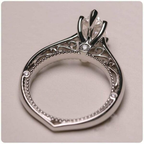 2.Carat Solitaire Pear Cut White Diamond Fancy Engagement Ring 14k White Gold Plated