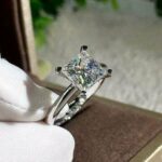 Fancy 2.10 Ctw Princess Cut Diamond Solitaire Engagement Ring Real 10k White Gold