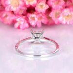 2.00 Carat Princess Cut Brilliant Diamond Solitaire With Accents Engagement Ring Solid 14k White Gold