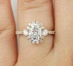 Antique 2.53 Ctw Oval Cut White Diamond Halo Engagement Ring Real 14k Yellow Gold