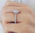 3.Ctw White Oval Cut Brilliant Diamond Hidden Halo Engagement Ring Bridal Set 14k White Gold