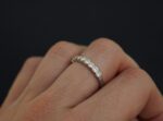 Bezel Set 9-Stone Round 1.50Ct White Diamond Ring Nine-Stone Wedding Band 14k White Gold Plated