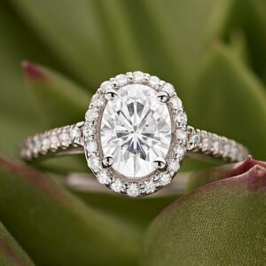 2.50 Ctw Oval Cut VVS1 Diamond Halo Classic Engagement Ring Solid 14k White Gold Over
