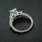 3.Ctw Three Stone Princess Cut Diamond Classic Wedding Engagement Ring 14k White Gold Over