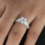 3.Ctw Three Stone Princess Cut Diamond Classic Wedding Engagement Ring 14k White Gold Over
