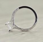 2.31 Carat Princess Cut White Diamond Vintage Engagement Ring Real 14k White Gold