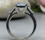 2.38 Carat Solitaire Asscher Cut Diamond With Accents Best Engagement Ring Real 925 Sterling Silver