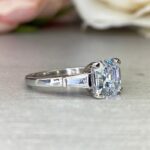 2.38 Carat Solitaire Asscher Cut Diamond With Accents Best Engagement Ring Real 925 Sterling Silver