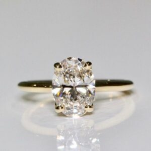 Forever 3.00 Carat Solitaire Oval Cut Diamond Fancy Engagement Ring Solid 14k Yellow Gold
