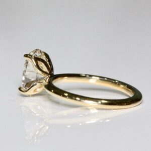 Forever 3.00 Carat Solitaire Oval Cut Diamond Fancy Engagement Ring Solid 14k Yellow Gold