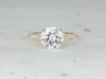 Forever 3.00 Carat Brilliant Cut Diamond Solitaire With Accents Luxury Engagement Ring Solid 14k Yellow Gold