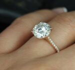 Forever 3.00 Carat Brilliant Cut Diamond Solitaire With Accents Luxury Engagement Ring Solid 14k Yellow Gold