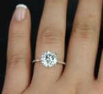 Forever 3.00 Carat Brilliant Cut Diamond Solitaire With Accents Luxury Engagement Ring Solid 14k Yellow Gold