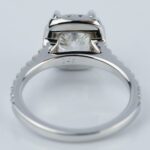2.50 Ct Cushion White Diamond Halo Wedding Engagement Ring Solid 14k White Gold