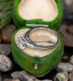 Unique 2.25 Ctw Round VVS1 Diamond Side Baguette Accents Engagement Ring 14k Gold Plated
