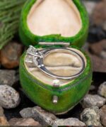 Unique 2.25 Ctw Round VVS1 Diamond Side Baguette Accents Engagement Ring 14k Gold Plated