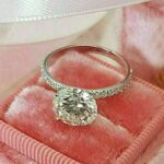 2.50 Ctw Brilliant Cut Diamond Solitaire With Accents Engagement Ring Real 925 Sterling Silver