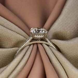 Unique 3.Carat Brilliant Cut White Diamond Fancy Engagement Ring Solid 14k White Gold