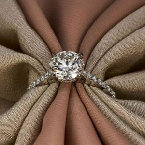 Unique 3.Carat Brilliant Cut White Diamond Fancy Engagement Ring Solid 14k White Gold