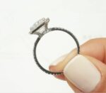 2.50 Ctw Cushion White Diamond Halo Luxurious Engagement Ring Real 14k White Gold