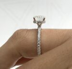 Fancy 2.45 Ctw Brilliant Cut Diamond Solitaire With "Hidden Halo" Engagement Ring Real 10K White Gold