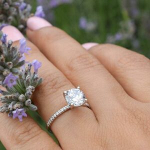1.88 Ctw Round Cut VVS1 Solitaire Diamond Best Engagement Ring 14k White Gold Over