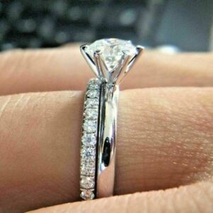 2.00Ctw Brilliant Cut Round Diamond Solitaire Engagement Ring Set 925 Sterling Silver