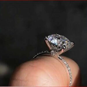 3.Carat Excellent Cut White Diamond Solitaire With Accents Engagement Ring 10k White Gold