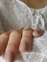 Unique 2.25 Carat Radiant Cut White Diamond "Hidden Halo"Fancy Engagement Ring Real 14k Yellow Gold