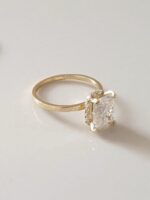Unique 2.25 Carat Radiant Cut White Diamond "Hidden Halo"Fancy Engagement Ring Real 14k Yellow Gold