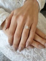 Forever 1.80 Carat Oval Cut Brilliant Diamond Solitaire With Accents Engagement Ring 14k White Gold Plated