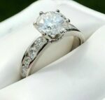 2.50 Ctw Excellent Cut Round Diamond Ring,Solitaire With Channel Set Engagement Ring 14k White Gold Over