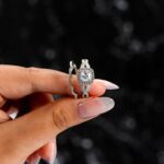 Infinity Engagement Ring Set, 2.63 Ctw Princess Cut Diamond Twist Wedding Ring Set 14k White Gold Over