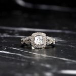 Infinity Engagement Ring Set, 2.63 Ctw Princess Cut Diamond Twist Wedding Ring Set 14k White Gold Over