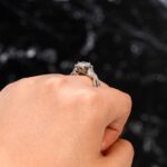 Infinity Engagement Ring Set, 2.63 Ctw Princess Cut Diamond Twist Wedding Ring Set 14k White Gold Over