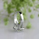 Unique 2.70 Ct Princess White Diamond Halo 2-Shank Best Engagement Ring 10k White Gold
