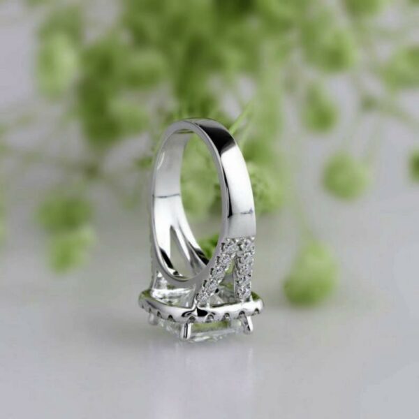 Unique 2.70 Ct Princess White Diamond Halo 2-Shank Best Engagement Ring 10k White Gold