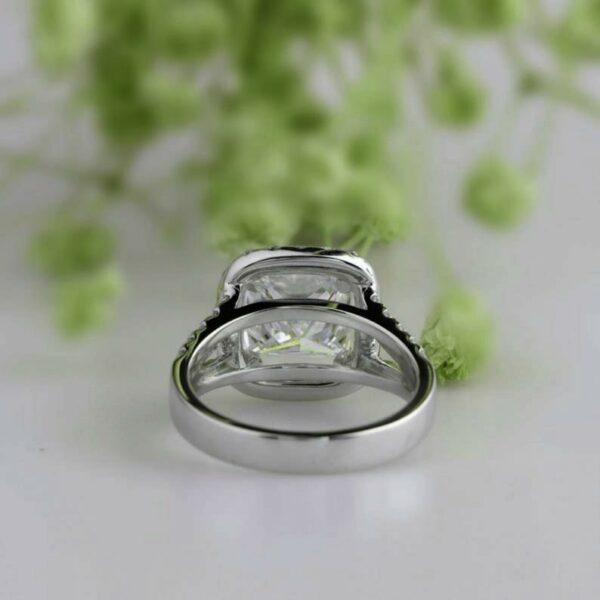 Unique 2.70 Ct Princess White Diamond Halo 2-Shank Best Engagement Ring 10k White Gold